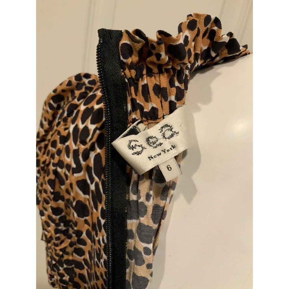 Sea New York Brown & Black Leopard Print Short Sleeve Maxi Dress, Sz 6 - Picture 8 of 8